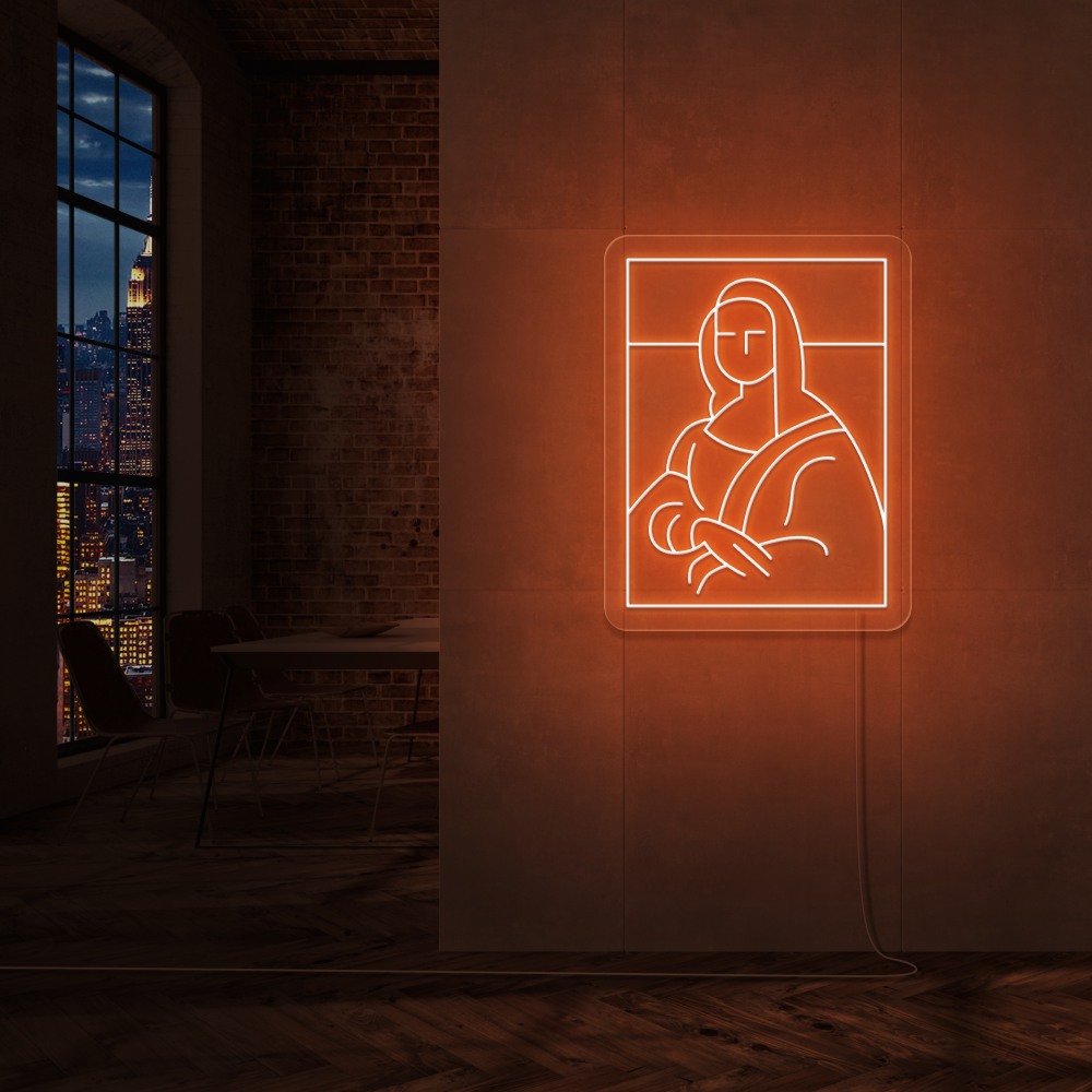 "Mona Lisa" Led Neonskilt. Ensfarget - Bestilling!