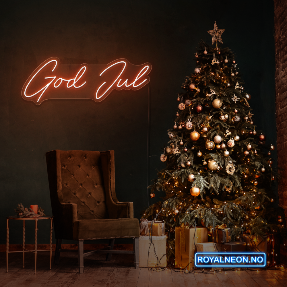 "God Jul" LED NEONSKILT. Bestilling!