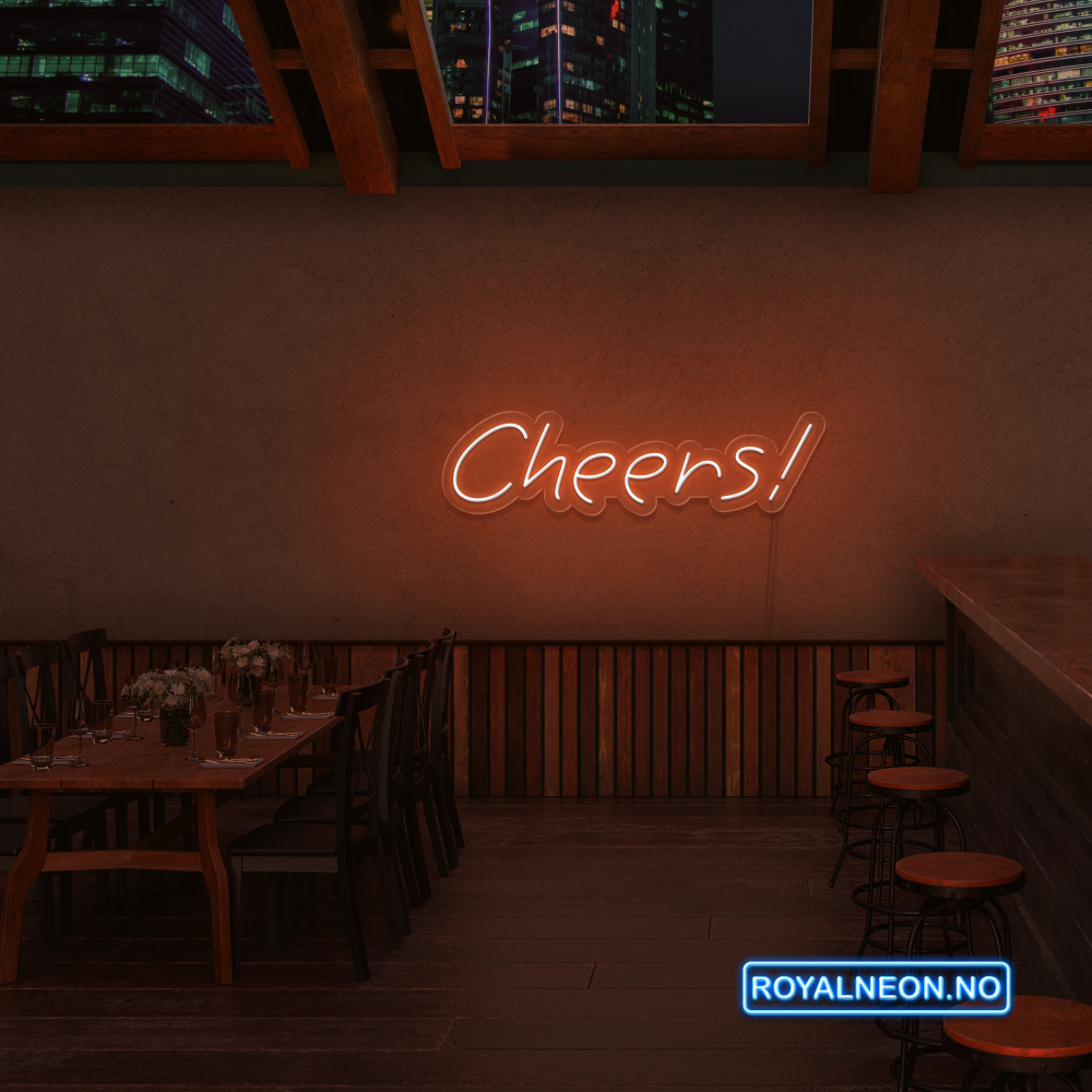 "Cheers!" Led Neonskilt. Bestilling!