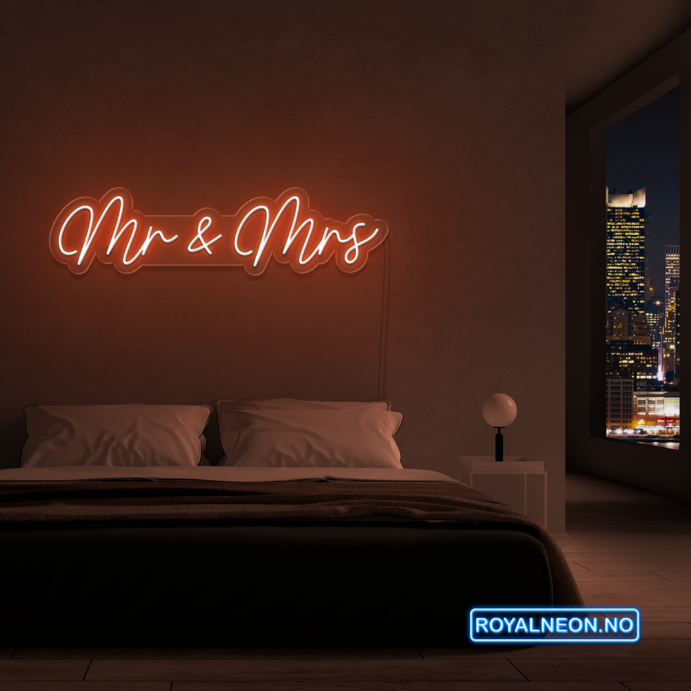 "Mr & Mrs" LED NEONSKILT. Bestilling!