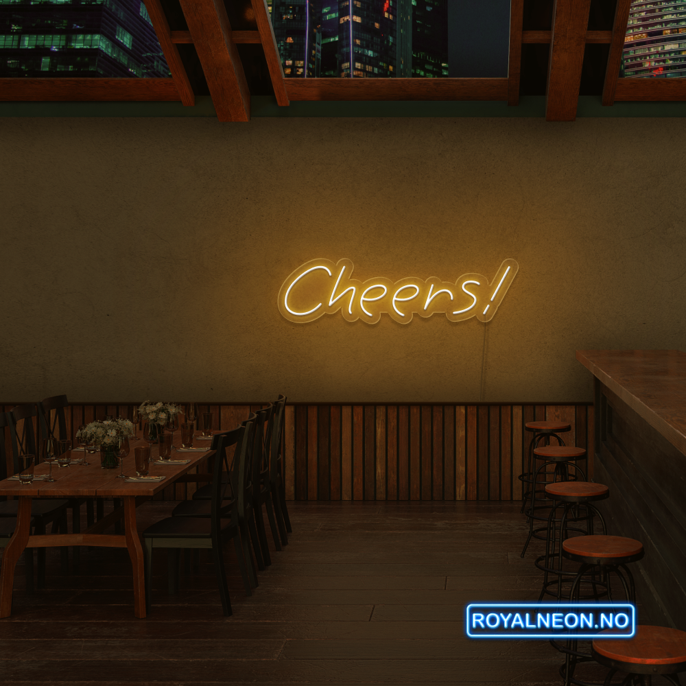 "Cheers!" Led Neonskilt. Bestilling!