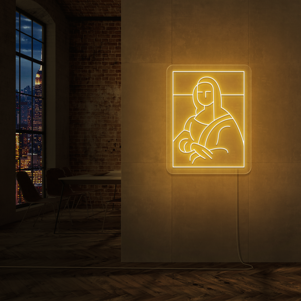 "Mona Lisa" Led Neonskilt. Ensfarget - Bestilling!