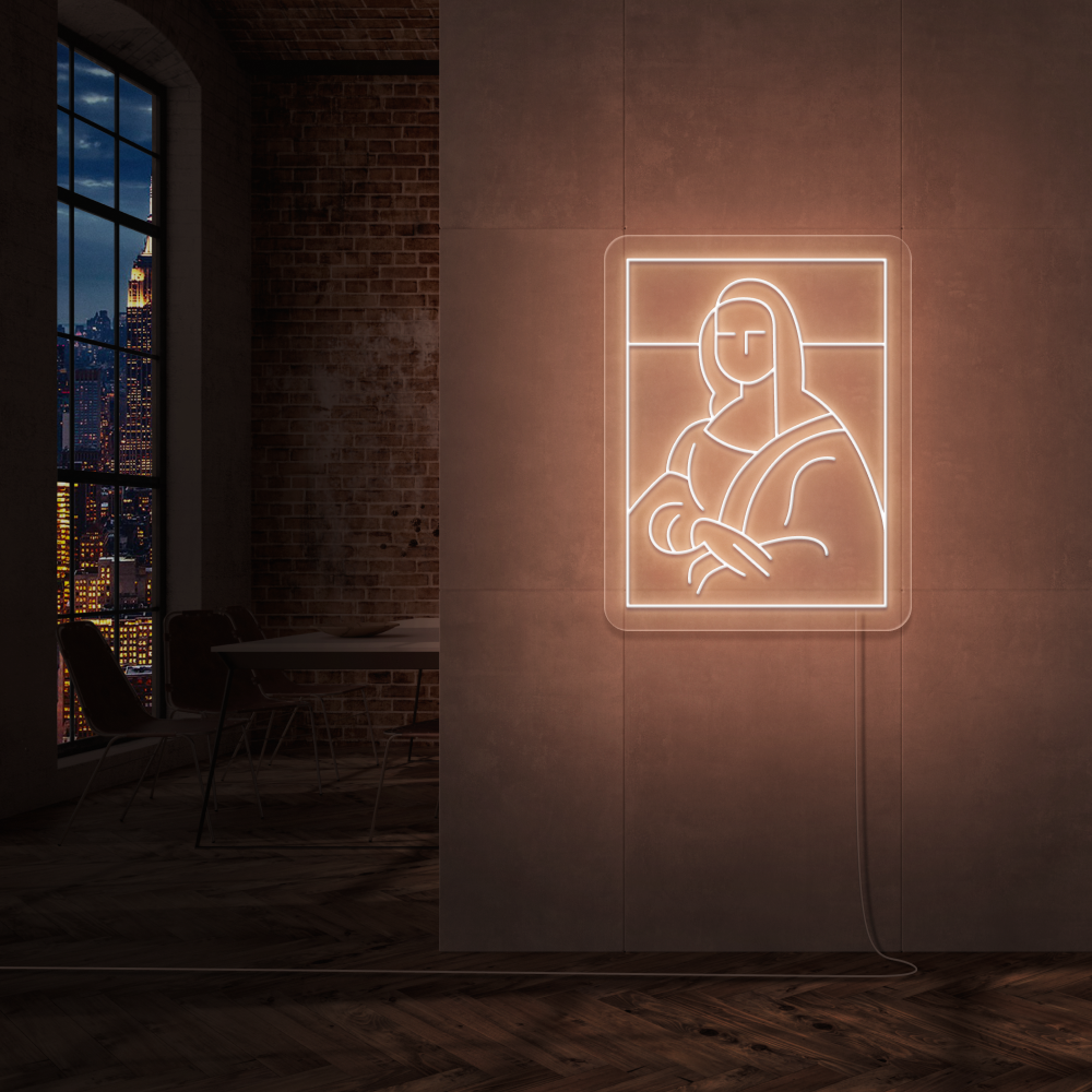 "Mona Lisa" Led Neonskilt. Ensfarget - Bestilling!