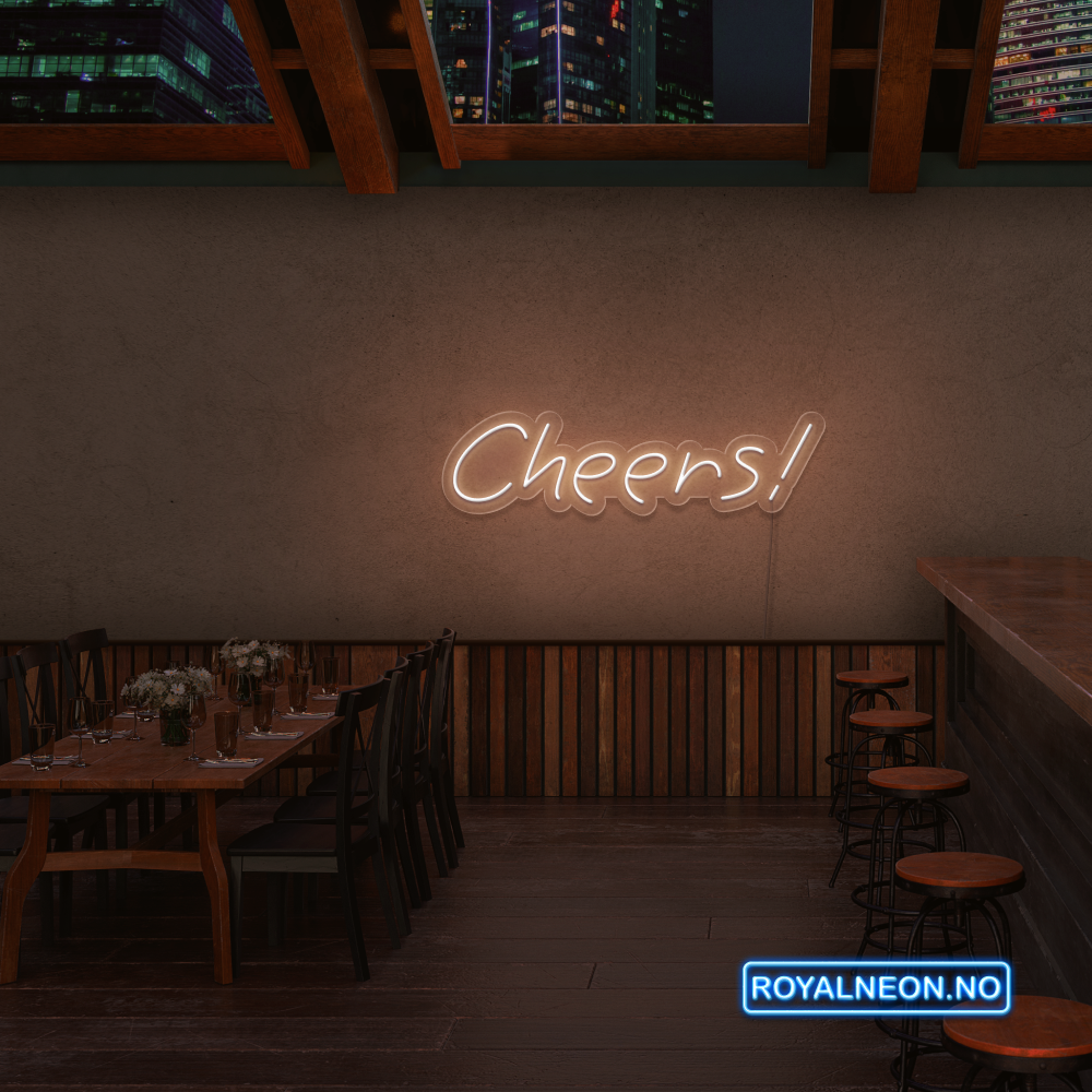 "Cheers!" Led Neonskilt. Bestilling!