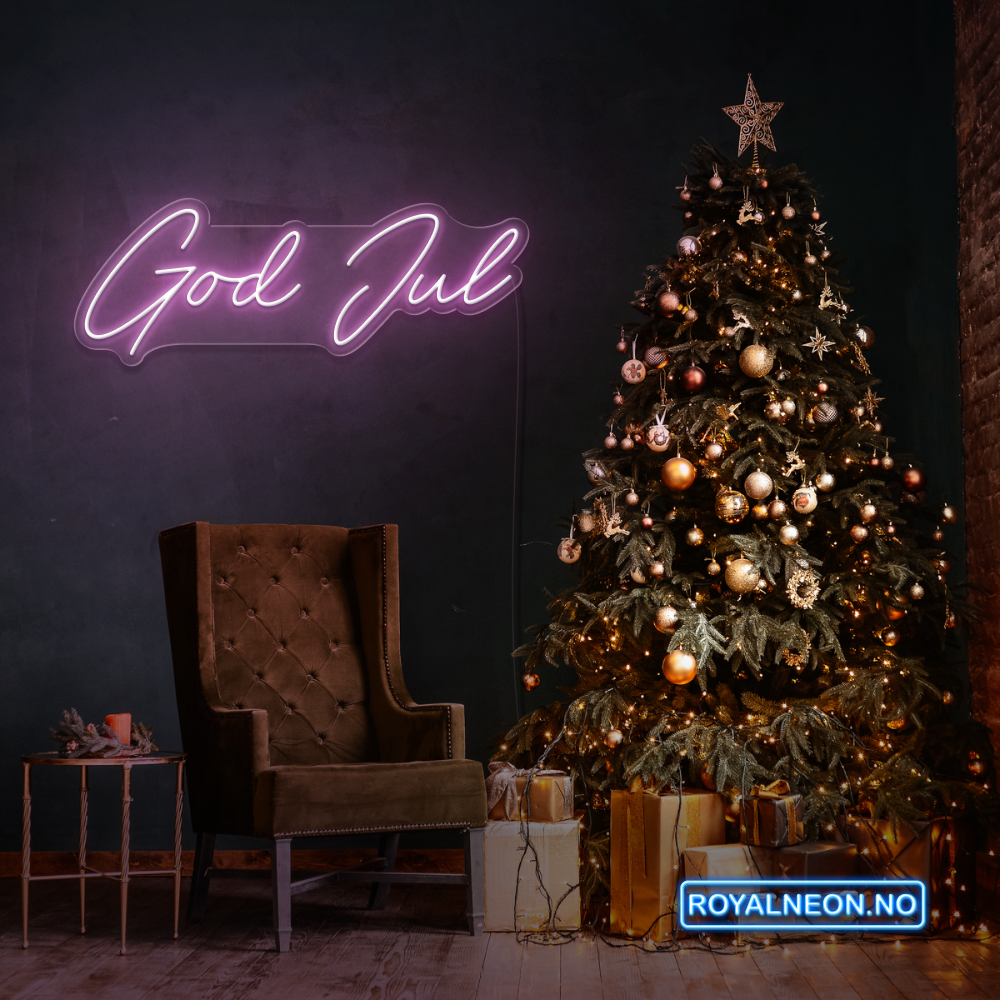 "God Jul" LED NEONSKILT. Bestilling!