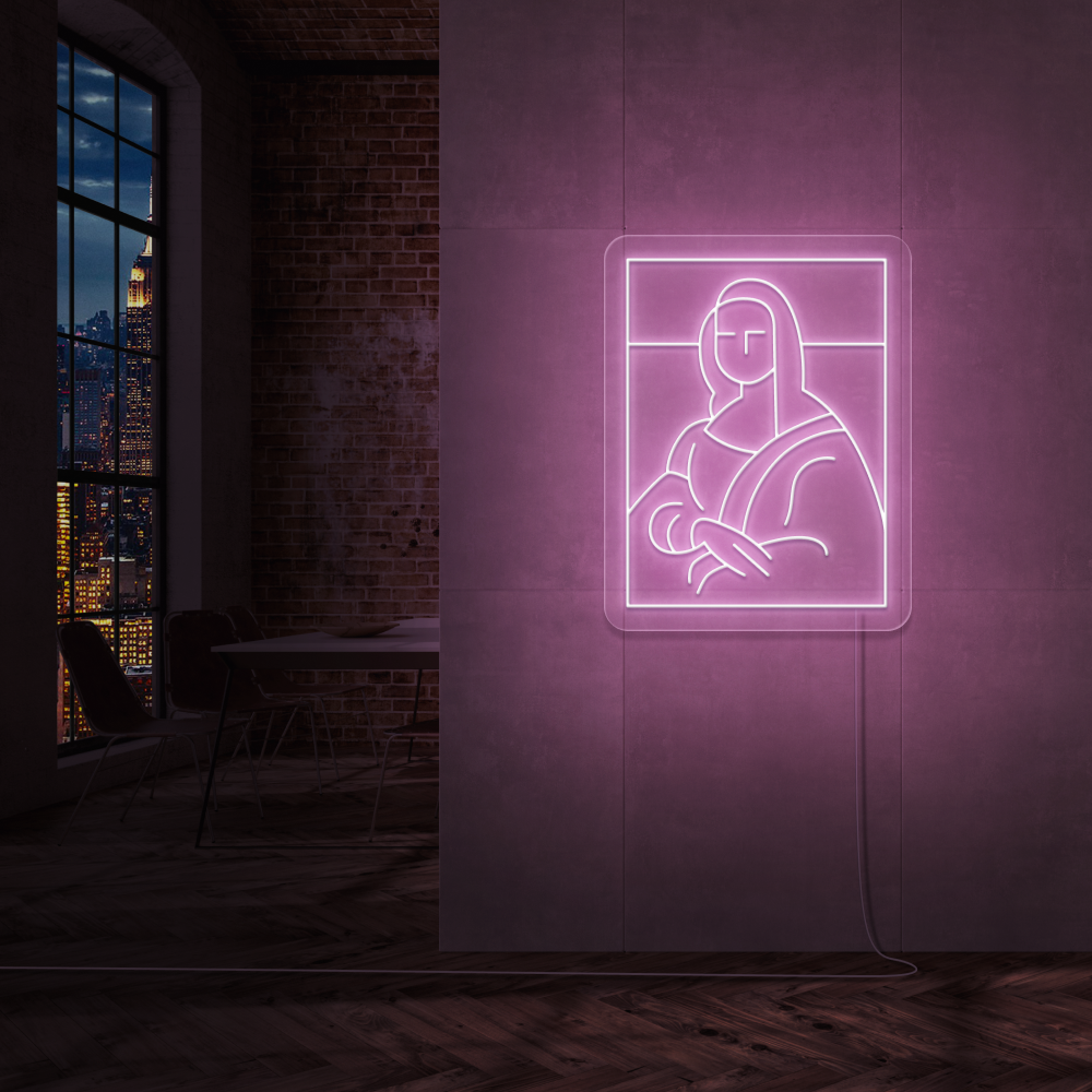 "Mona Lisa" Led Neonskilt. Ensfarget - Bestilling!