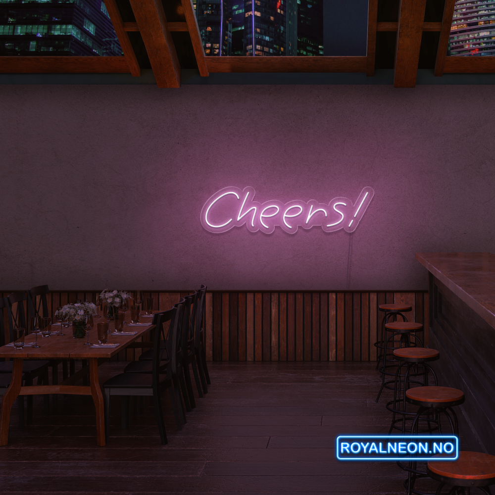 "Cheers!" Led Neonskilt. Bestilling!