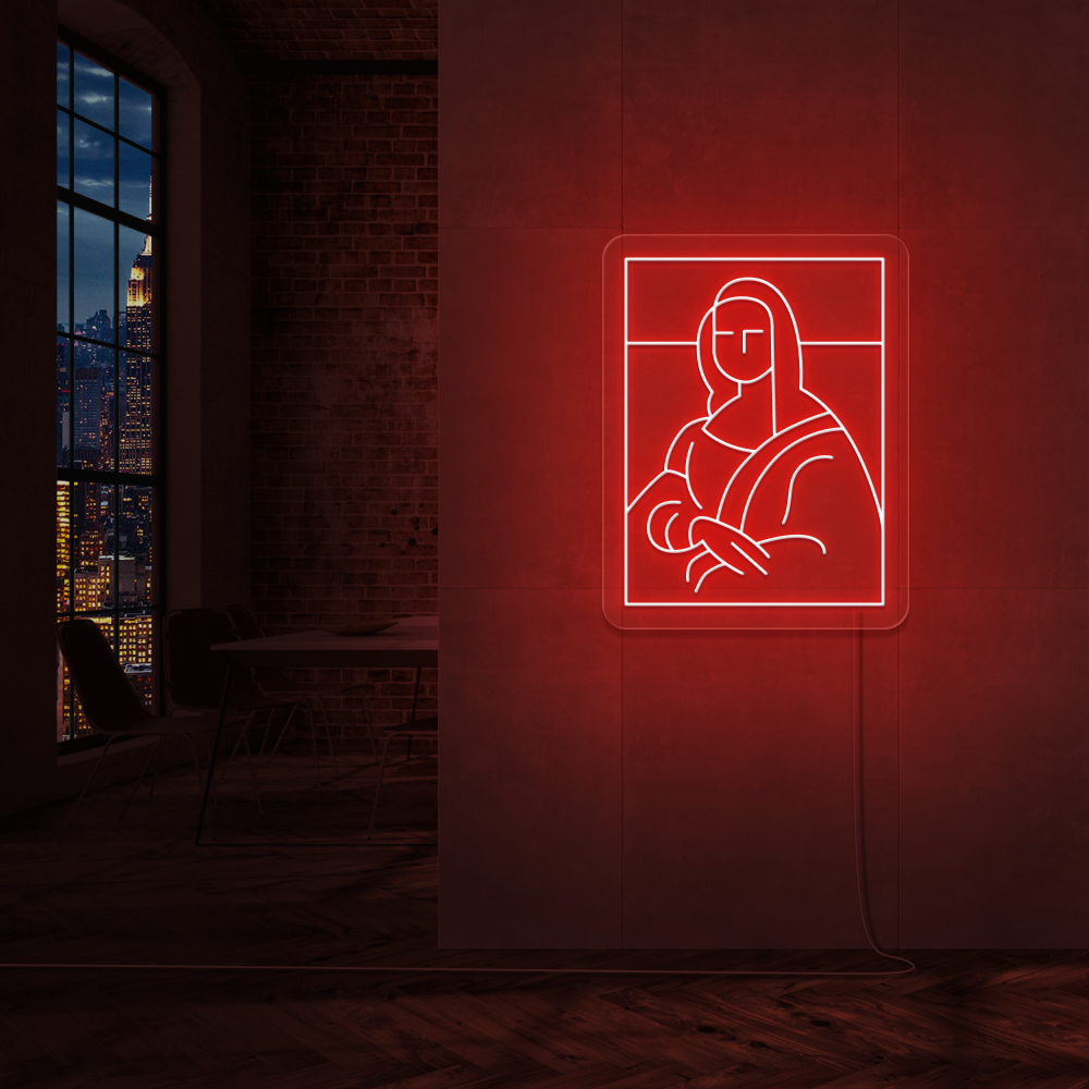 "Mona Lisa" Led Neonskilt. Ensfarget - Bestilling!