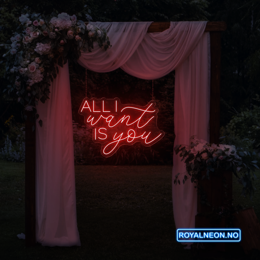 "ALL I want IS you" Led Neonskilt. Bestilling!