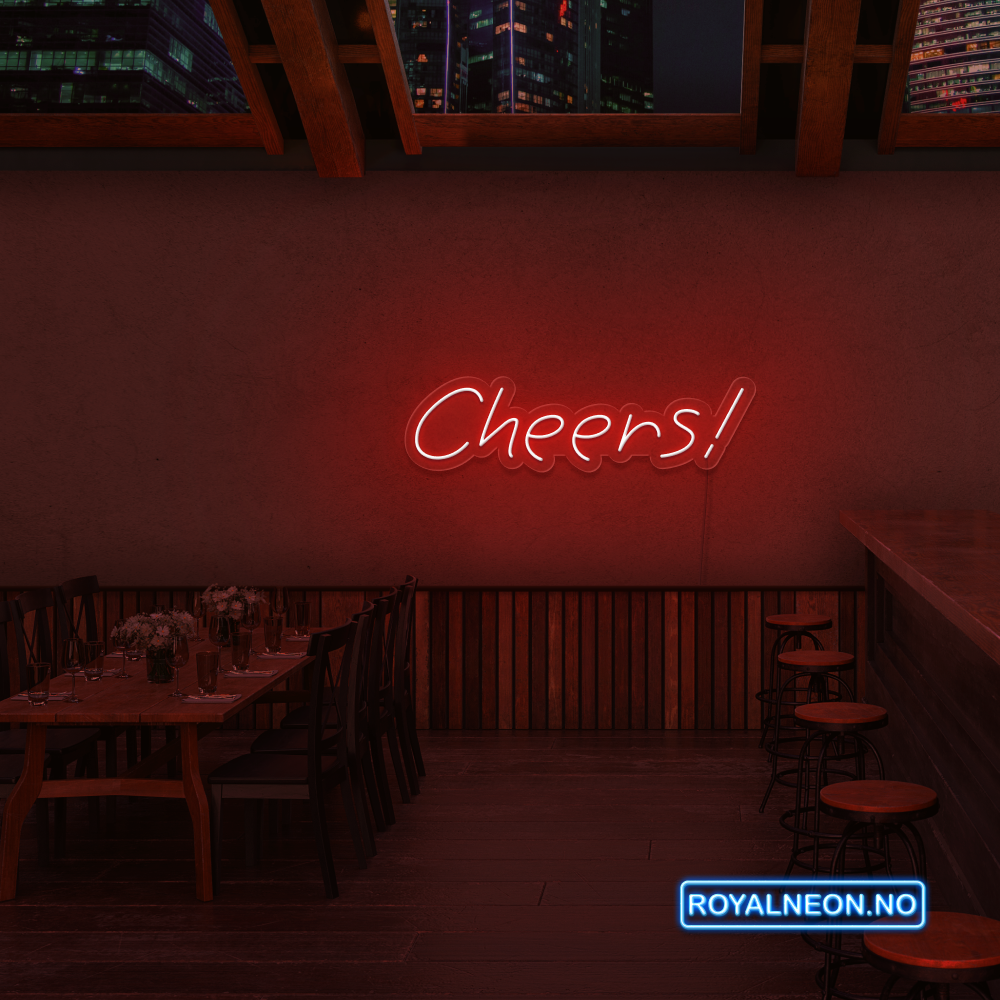 "Cheers!" Led Neonskilt. Bestilling!