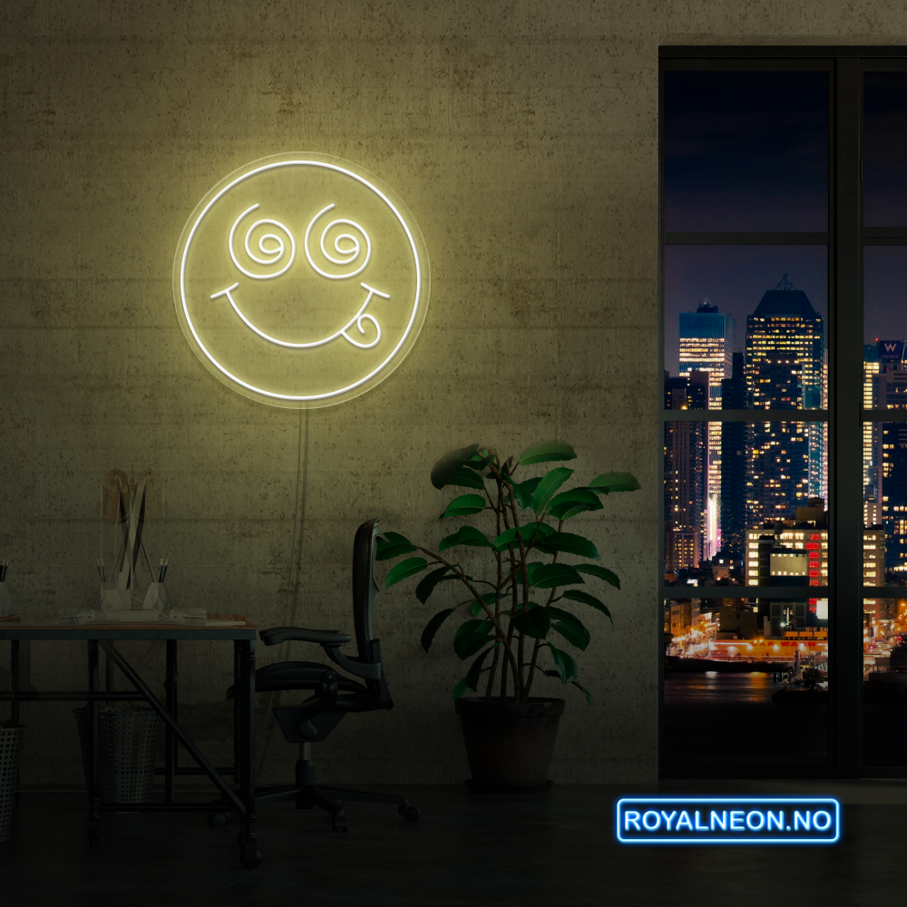 "crazy face" Led Neonskilt. Bestilling!