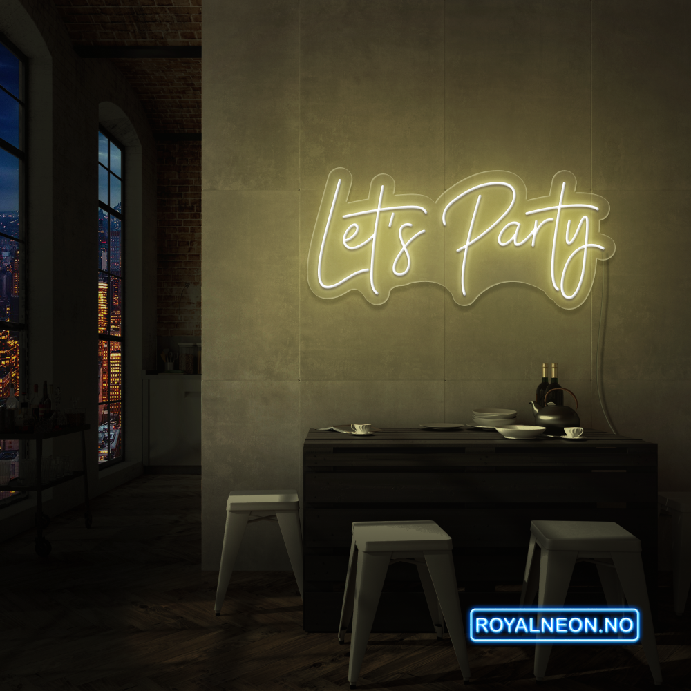 "Let's Party" Led Neonskilt. Bestilling!