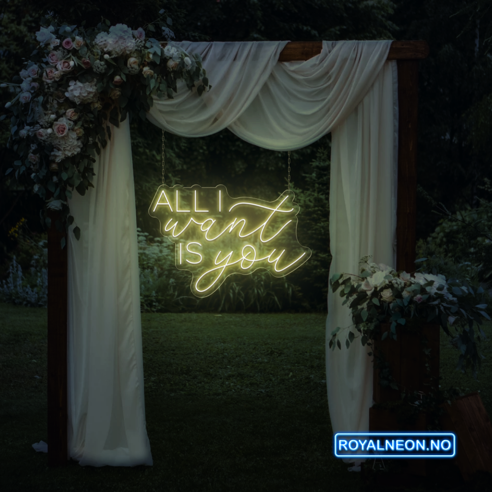 "ALL I want IS you" Led Neonskilt. Bestilling!