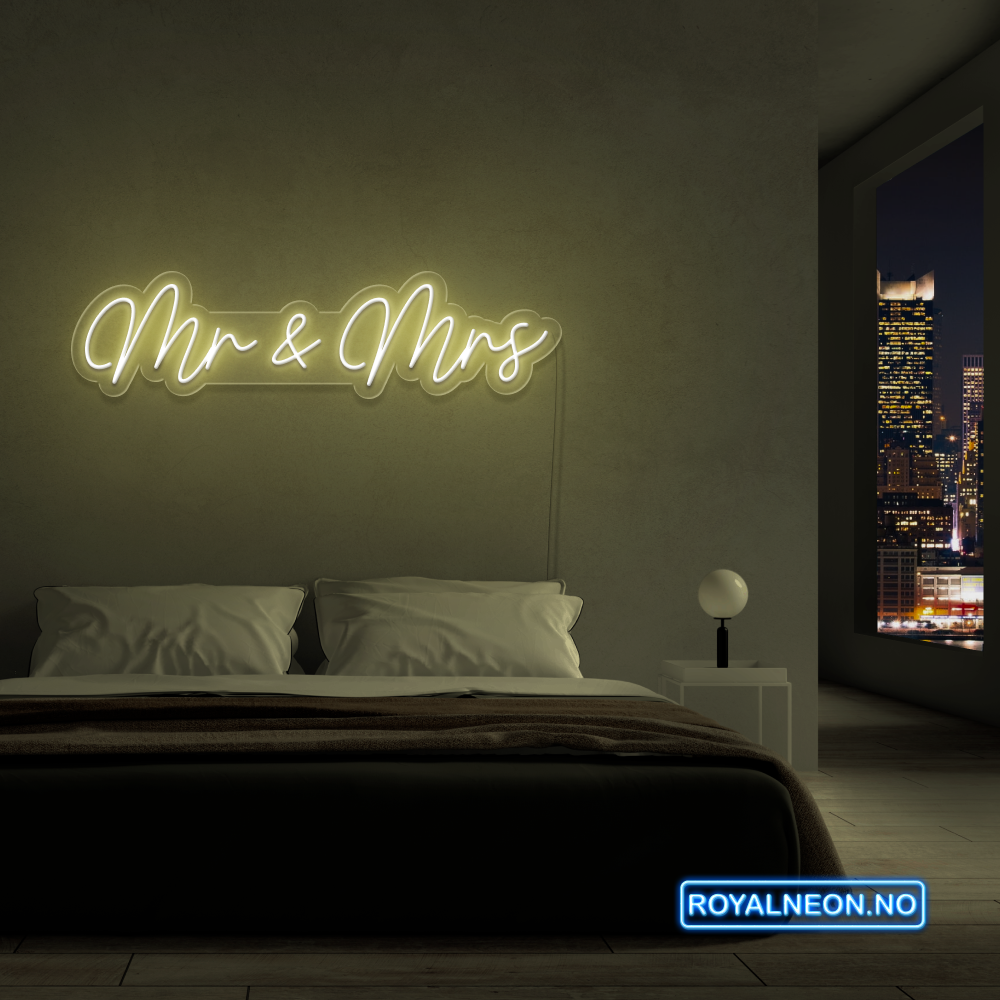 "Mr & Mrs" LED NEONSKILT. Bestilling!