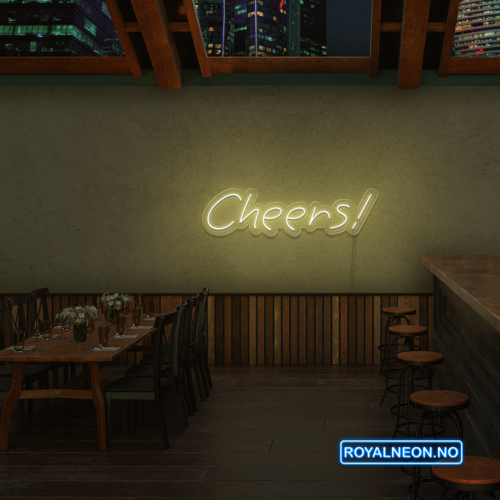 "Cheers!" Led Neonskilt. Bestilling!