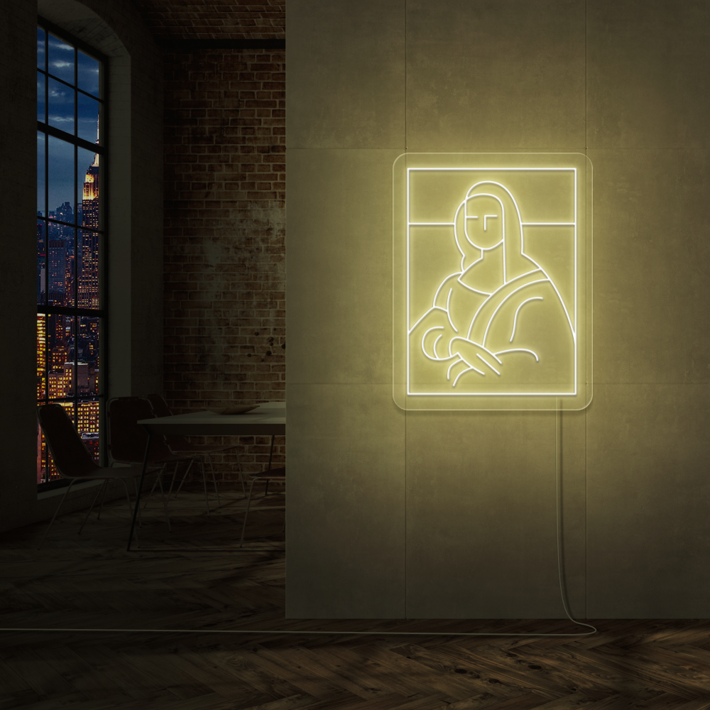 "Mona Lisa" Led Neonskilt. Ensfarget - Bestilling!