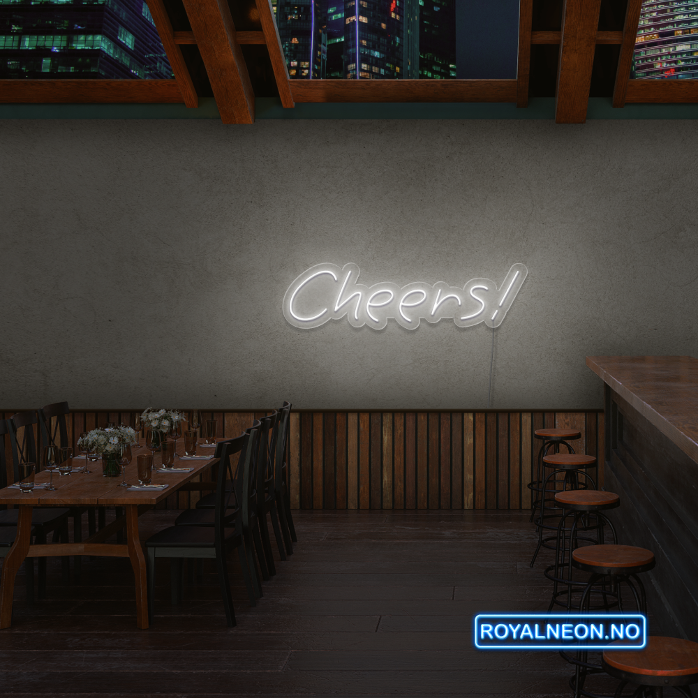 "Cheers!" Led Neonskilt. Bestilling!