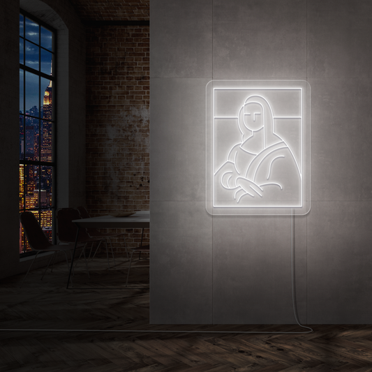 "Mona Lisa" Led Neonskilt. Ensfarget - Bestilling!