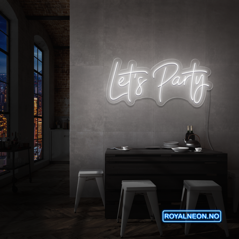 "Let's Party" Led Neonskilt. Bestilling!