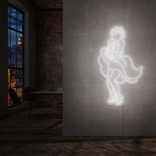 "Marilyn Monroe" Led Neonskilt. Ensfarget - Bestilling!